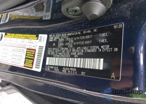 2021 Toyota Sienna Xle z USA, uszkodzony, nr VIN 5TDYRKEC5MS003826